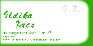 ildiko kacs business card